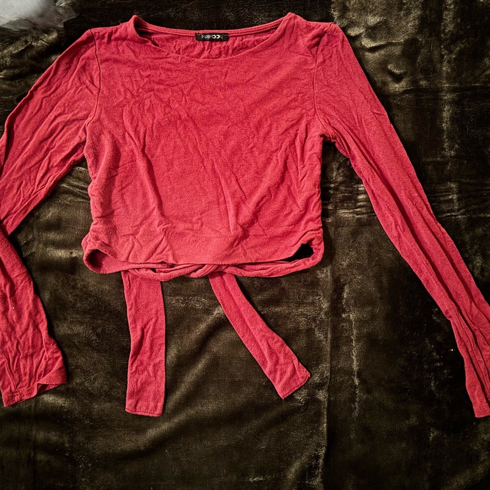 Red Long Sleeve Top